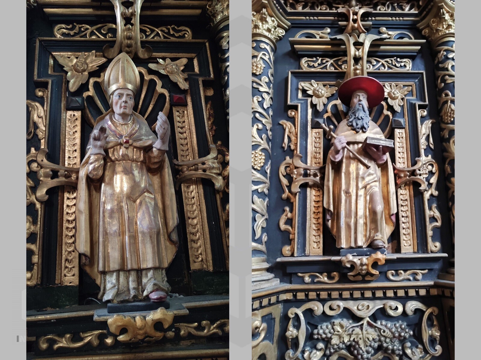 Oryginalne rzeźby w bazylice w Olkuszu.  Oryginalne rzeźby w bazylice w Olkuszu.